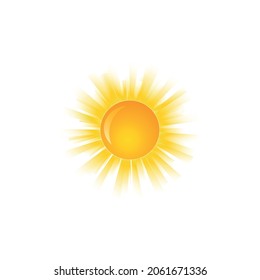 White vector background with sun icon for weather design