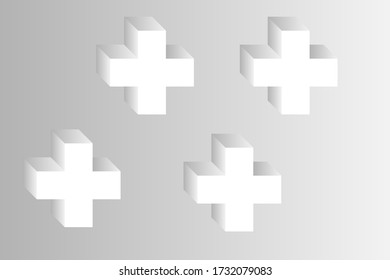 White vector background template design with 3D shapes