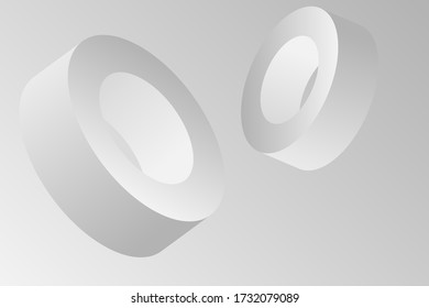 White vector background template design with 3D shapes