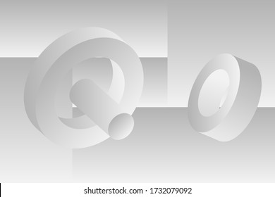White vector background template design with 3D shapes