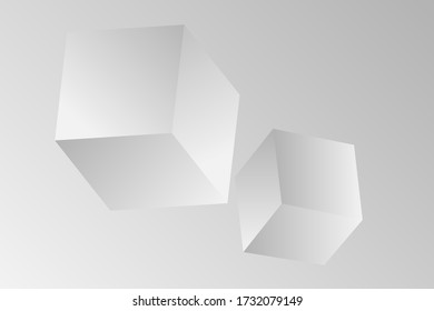 White vector background template design with 3D shapes