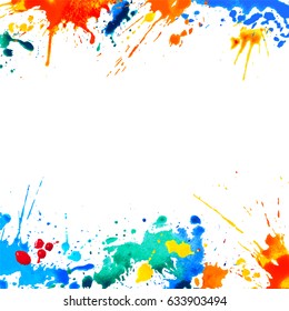 White vector background with watercolor splash paint