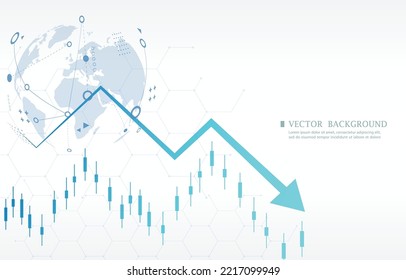 concepto de economía mundial de fondo de vector blanco.gráfico de negocios