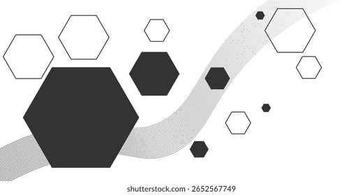 white vector background.geometric hexagon.infographic.smooth line concept.