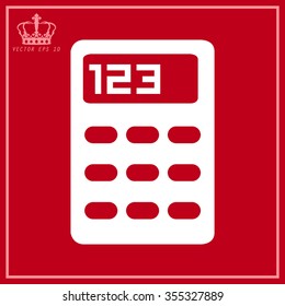 White vector calculator icon