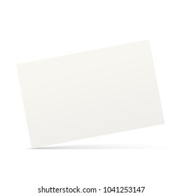 White vector card standing on surface, isolated on background.