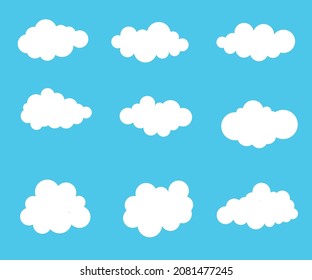 white vector cloud with blue sky