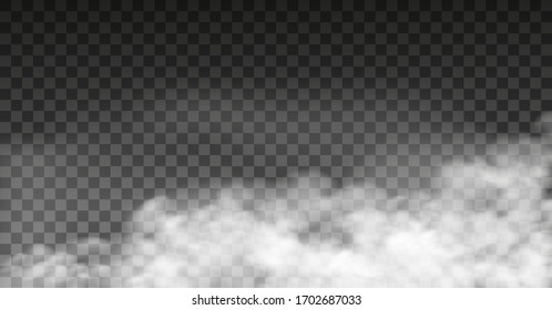 White Vector Cloudiness ,fog Or Smoke On Dark Checkered Background.Cloudy Sky Or Smog Over The City.Vector Illustration.