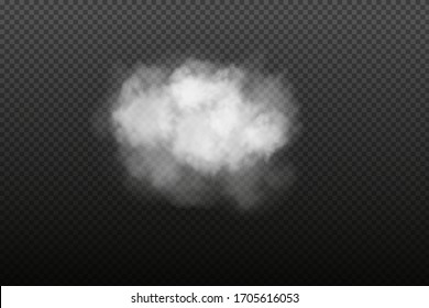 White vector cloudiness ,fog or smoke on dark checkered background.Cloudy sky or smog over the city.Vector illustration.