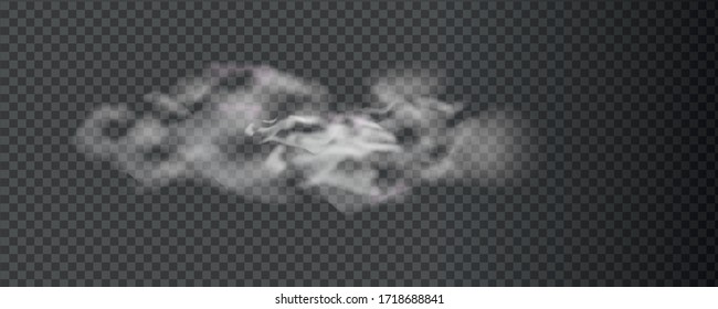 White vector cloudiness ,fog or smoke on dark checkered background.Cloudy sky or smog over the city.Vector illustration.
