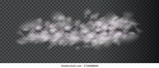 White vector cloudiness ,fog or smoke on dark checkered background.Cloudy sky or smog over the city.Vector illustration.