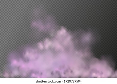 White vector cloudiness ,fog or smoke on dark checkered background.Cloudy sky or smog over the city.Vector illustration.