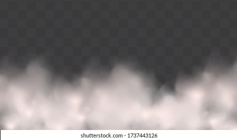 White vector cloudiness ,fog or smoke on dark checkered background.Cloudy sky or smog over the city.Vector illustration.