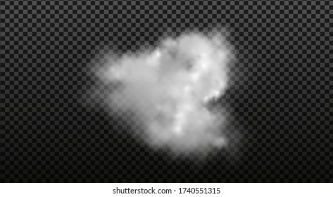 White vector cloudiness ,fog or smoke on dark checkered background.Cloudy sky or smog over the city.Vector illustration.