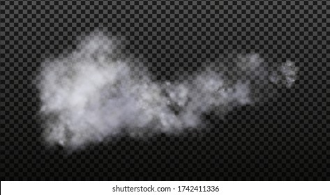 White vector cloudiness ,fog or smoke on dark checkered background.Cloudy sky or smog over the city.Vector illustration.