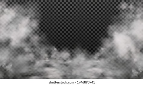 White vector cloudiness ,fog or smoke on dark checkered background.Cloudy sky or smog over the city.Vector illustration.