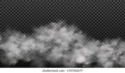 White vector cloudiness ,fog or smoke on dark checkered background.Cloudy sky or smog over the city.Vector illustration.