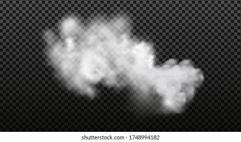 White vector cloudiness ,fog or smoke on dark checkered background.Cloudy sky or smog over the city.Vector illustration.