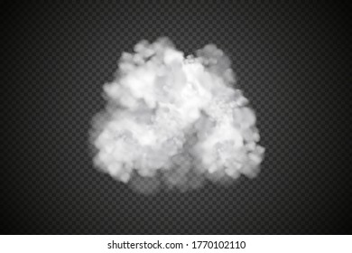 White vector cloudiness ,fog or smoke on dark checkered background.Cloudy sky or smog over the city.Vector illustration.