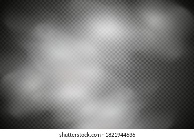 White vector cloudiness ,fog or smoke on dark checkered background.Cloudy sky or smog over the city.Vector illustration.