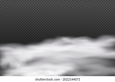 White vector cloudiness ,fog or smoke on dark checkered background.Cloudy sky or smog over the city.Vector illustration.