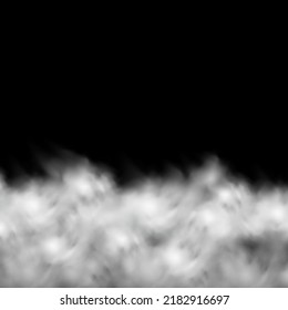 White vector cloudiness ,fog or smoke on dark  background.Set of Cloudy sky or smog over the city.Vector illustration.