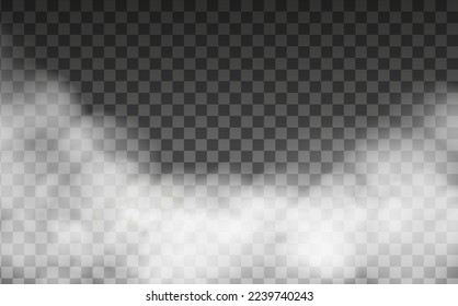 White vector cloudiness ,fog or smoke on dark checkered background.Cloudy sky or smog over the city.Vector illustration.