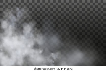 White vector cloudiness ,fog or smoke on dark checkered background.Background of cloudy sky or smog over the city.Vector illustration.