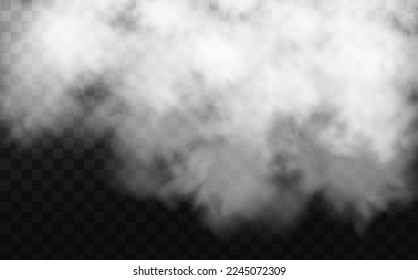 White vector cloudiness ,fog or smoke on dark checkered background.Cloudy sky or smog over the city.Vector illustration.