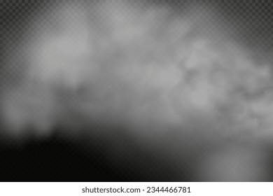 White vector cloudiness ,fog or smoke on dark checkered background.SCloudy sky or smog over the city.Vector illustration.