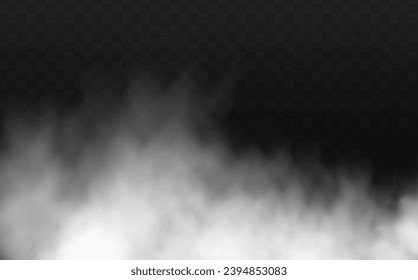 White vector cloudiness ,fog or smoke on dark checkered background.Cloudy sky or smog over the city.Vector illustration.