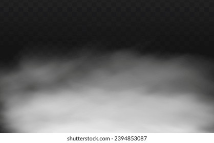 White vector cloudiness ,fog or smoke on dark checkered background.Cloudy sky or smog over the city.Vector illustration.