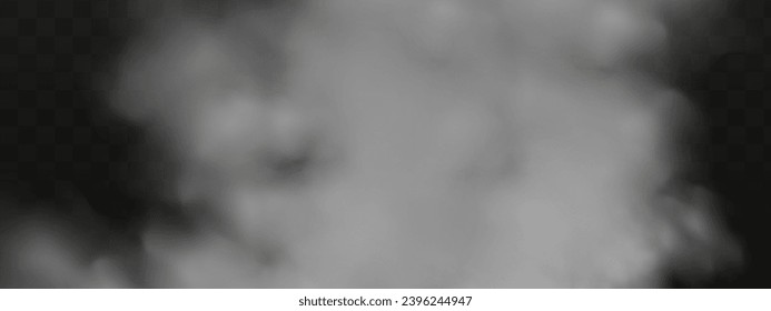 White vector cloudiness ,fog or smoke on dark checkered background.Cloudy sky or smog over the city.Vector illustration.