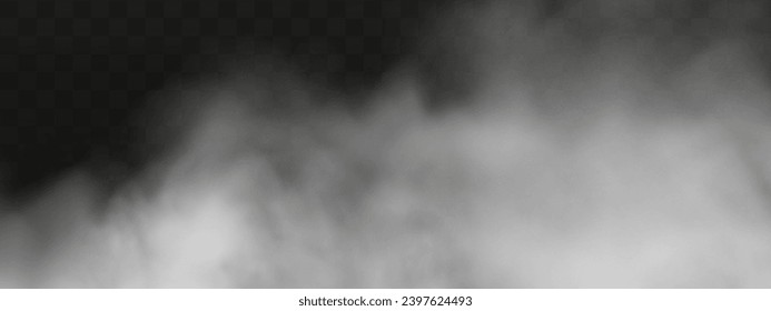 White vector cloudiness ,fog or smoke on dark checkered background.Cloudy sky or smog over the city.Vector illustration.