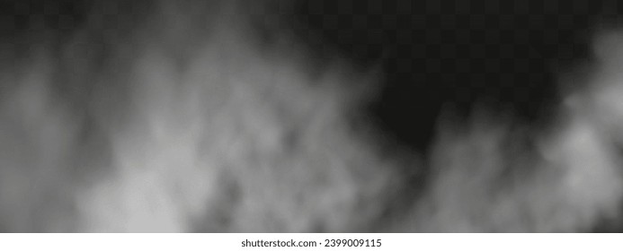 White vector cloudiness ,fog or smoke on dark checkered background.Cloudy sky or smog over the city.Vector illustration.