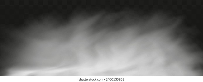 White vector cloudiness ,fog or smoke on dark checkered background.Cloudy sky or smog over the city.Vector illustration.