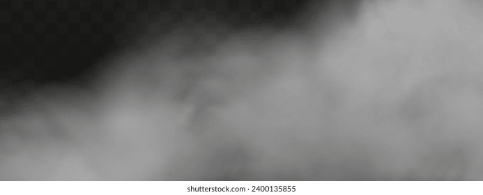 White vector cloudiness ,fog or smoke on dark checkered background.Cloudy sky or smog over the city.Vector illustration.