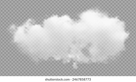 White vector cloudiness ,fog or smoke on dark checkered background. Cloudy sky or smog over the city. Stock royalty free vector illustration. PNG