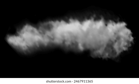 White vector cloudiness ,fog or smoke on dark checkered background. Cloudy sky or smog over the city. Stock royalty free vector illustration. PNG