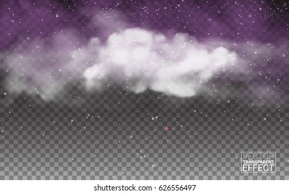White vector cloudiness mist or smog background. Fog or smoke isolated transparent special effect. Vector illustration.