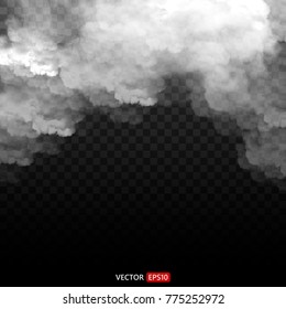 White vector cloudiness, mist smog background. Fog or smoke isolated transparent special effect. Illustration vektor EPS10