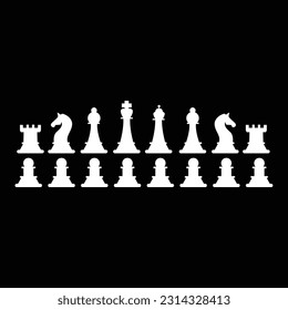 White vector complete chessboard player figure