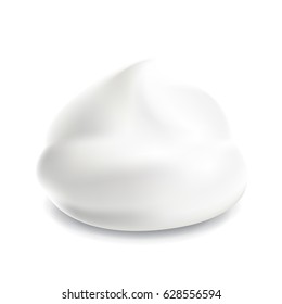 White vector cream on white background. Realistic illustration.