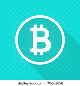White vector crypto currency bitcoin flat icon