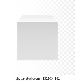 White vector cube. Isolated on white transparent background. Vektorgrafik, eps 10.
