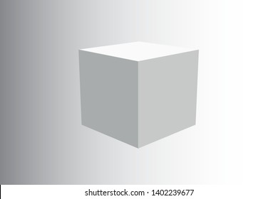 White vector cube. Vector stock illustration .