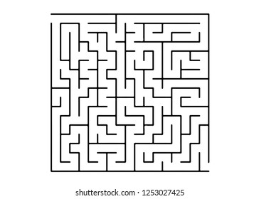 White vector dackdrop with a black conundrum. Abstract illustration with maze on a white background. Concept for making right choices.