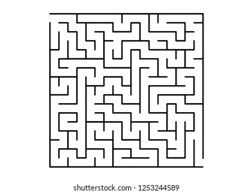 White vector dackdrop with a black conundrum. Maze design in a simple style on a white background. Pattern for children books, magazines.