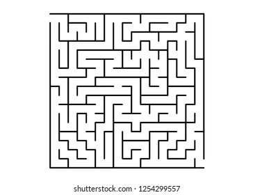White vector dackdrop with a black conundrum. Maze design in a simple style on a white background. Pattern for educational magazines, books.