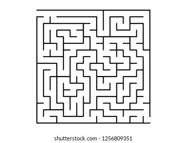 White vector dackdrop with a black conundrum. Black and white maze in a simple style. Pattern for children books, magazines.